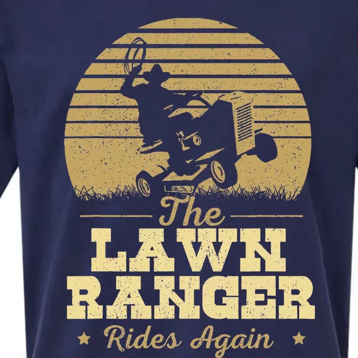 The Lawn Ranger Rides Again Landscraper Mower Landscaping Sueded Cloud Jersey T-Shirt