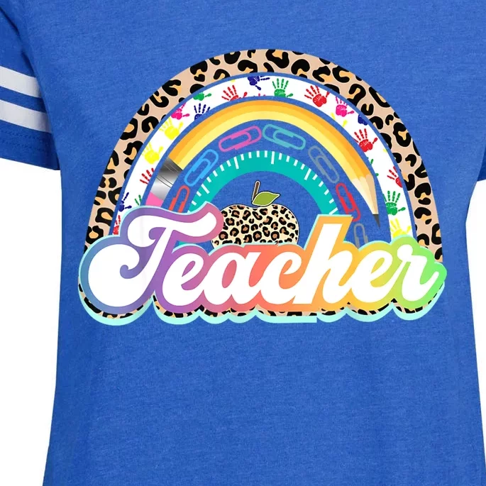 Teacher Life Rainbow Teacher Shirts For Women Best Teacher Enza Ladies Jersey Football T-Shirt