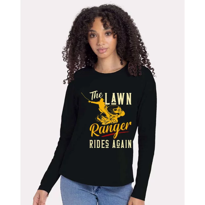 The Lawn Ranger Rides Again Lawn Tractor Mowing Womens Cotton Relaxed Long Sleeve T-Shirt