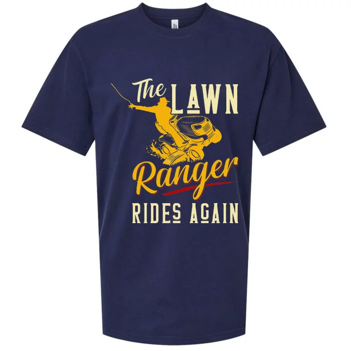 The Lawn Ranger Rides Again Lawn Tractor Mowing Sueded Cloud Jersey T-Shirt