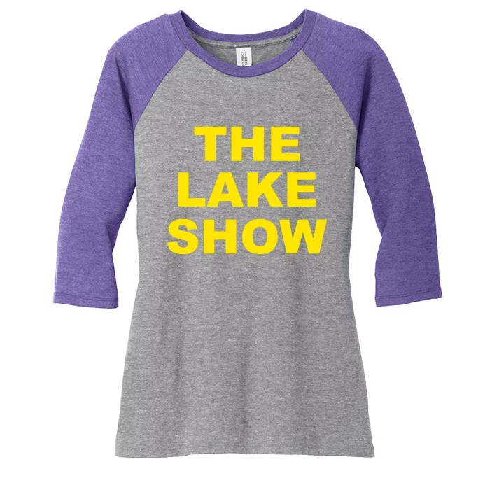 The Lake Show Basketball Los Angeles Women's Tri-Blend 3/4-Sleeve Raglan Shirt