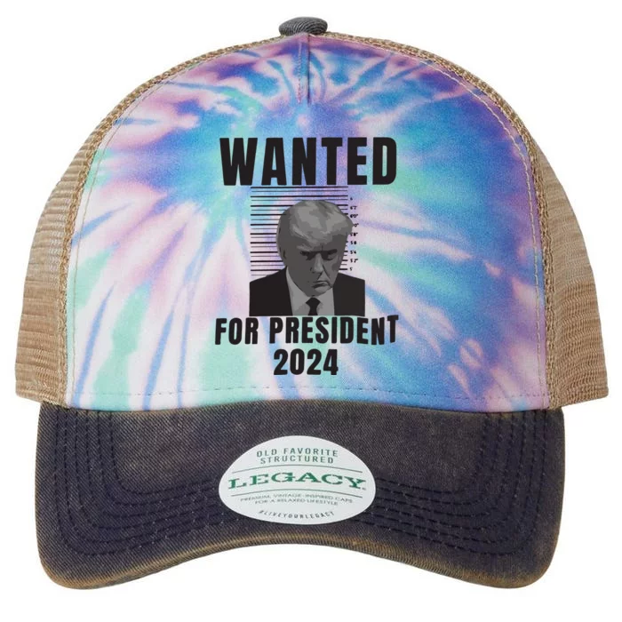 Trump Legend Save America Trump Not Guilty Legacy Tie Dye Trucker Hat