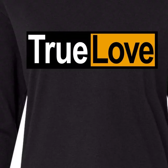 True Love Spoof Logo Womens Cotton Relaxed Long Sleeve T-Shirt