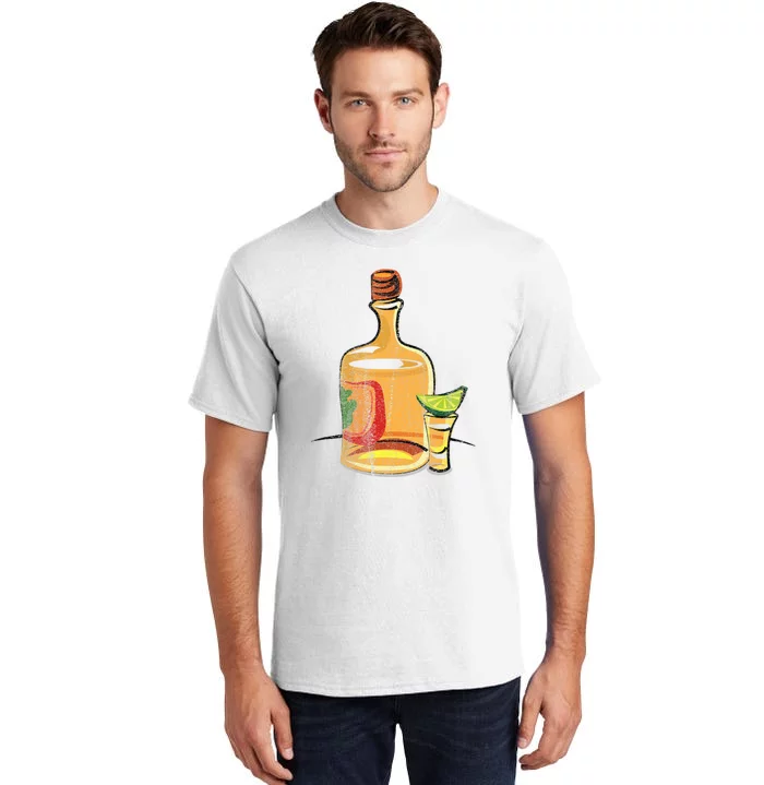 Tequila Lime Salt Tequila Bottle Lover Gift Tall T-Shirt