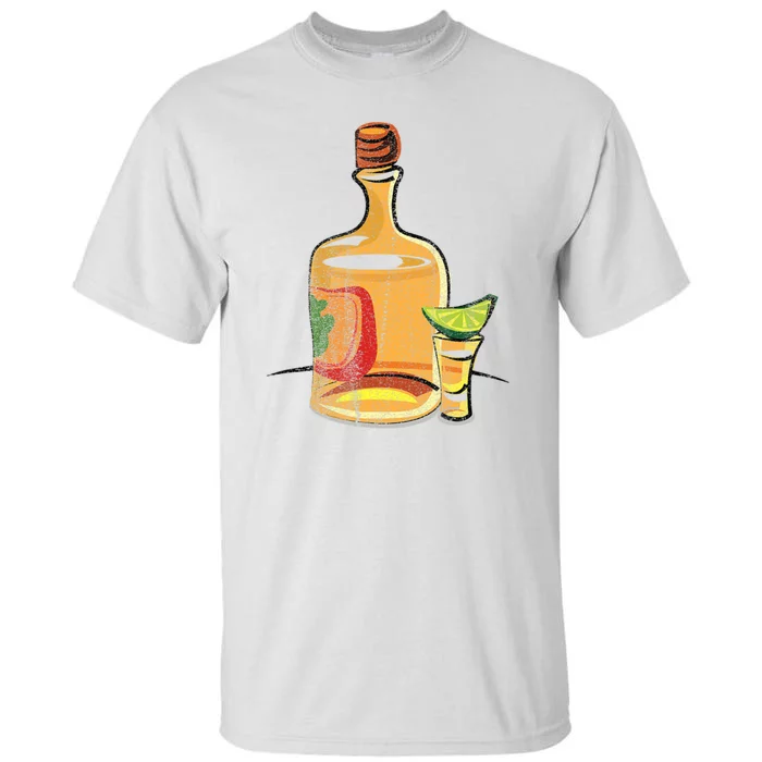 Tequila Lime Salt Tequila Bottle Lover Gift Tall T-Shirt