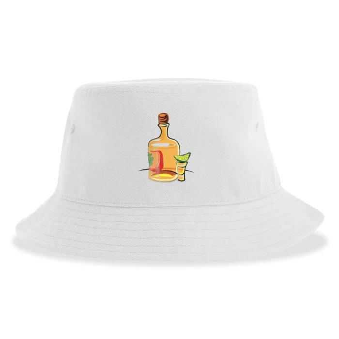 Tequila Lime Salt Tequila Bottle Lover Gift Sustainable Bucket Hat