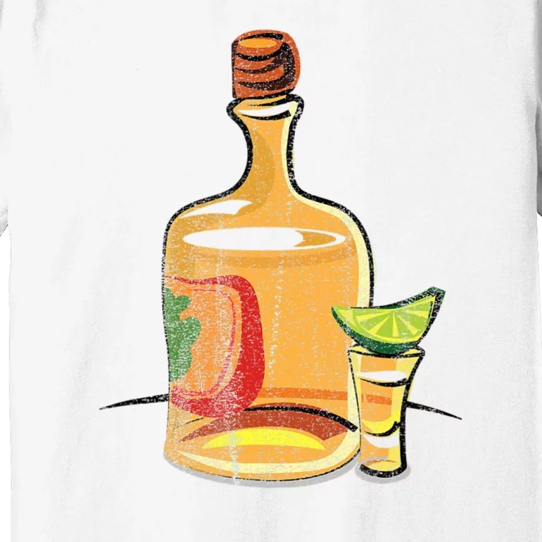 Tequila Lime Salt Tequila Bottle Lover Gift Premium T-Shirt