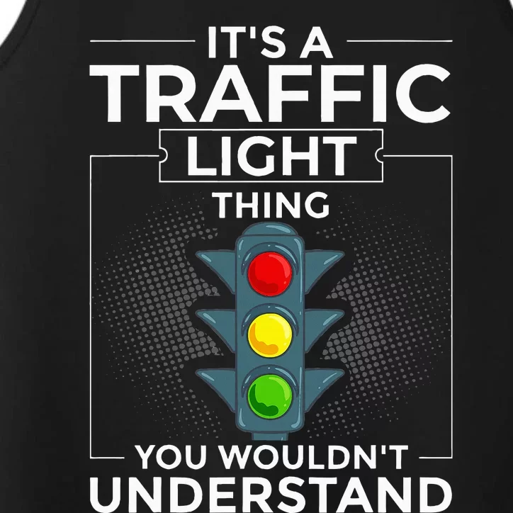 Traffic Light Sign Green Yellow Red Stop Stoplight Performance Tank