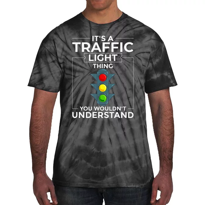 Traffic Light Sign Green Yellow Red Stop Stoplight Tie-Dye T-Shirt