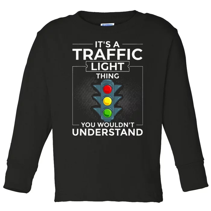 Traffic Light Sign Green Yellow Red Stop Stoplight Toddler Long Sleeve Shirt