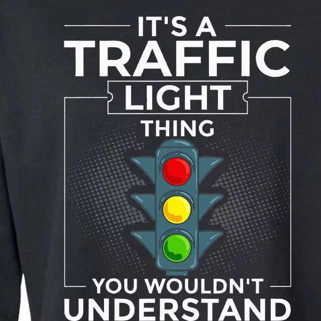 Traffic Light Sign Green Yellow Red Stop Stoplight Cropped Pullover Crew