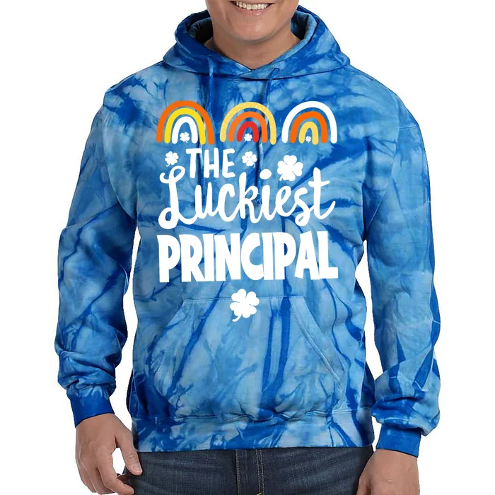 The Luckiest School Principal St Patrick's Day Lucky Irish Gift Tie Dye Hoodie