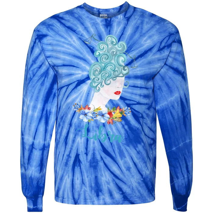 The Libra Sign Astrology Gift Tie-Dye Long Sleeve Shirt