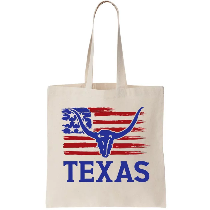 Texas Longhorn State Usa Flag Tote Bag