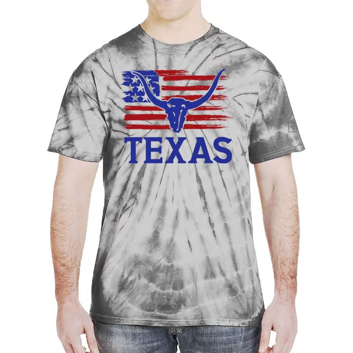 Texas Longhorn State Usa Flag Tie-Dye T-Shirt