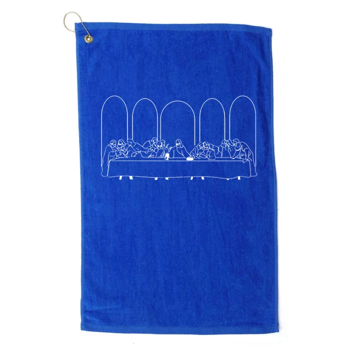 The Last Supper Christian Modern Line Art Cool Gift Platinum Collection Golf Towel