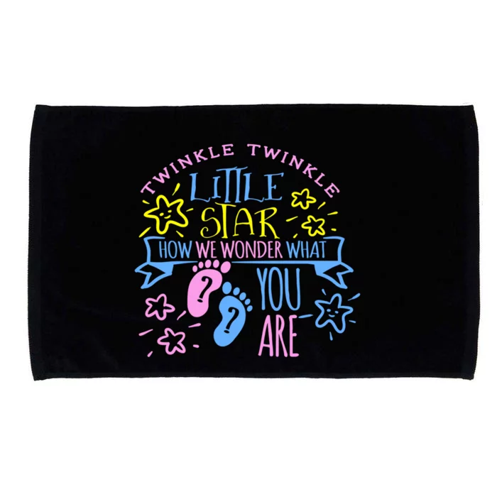 Twinkle Little Star How We Wonder What You Are Gender Reveal Gift Microfiber Hand Towel