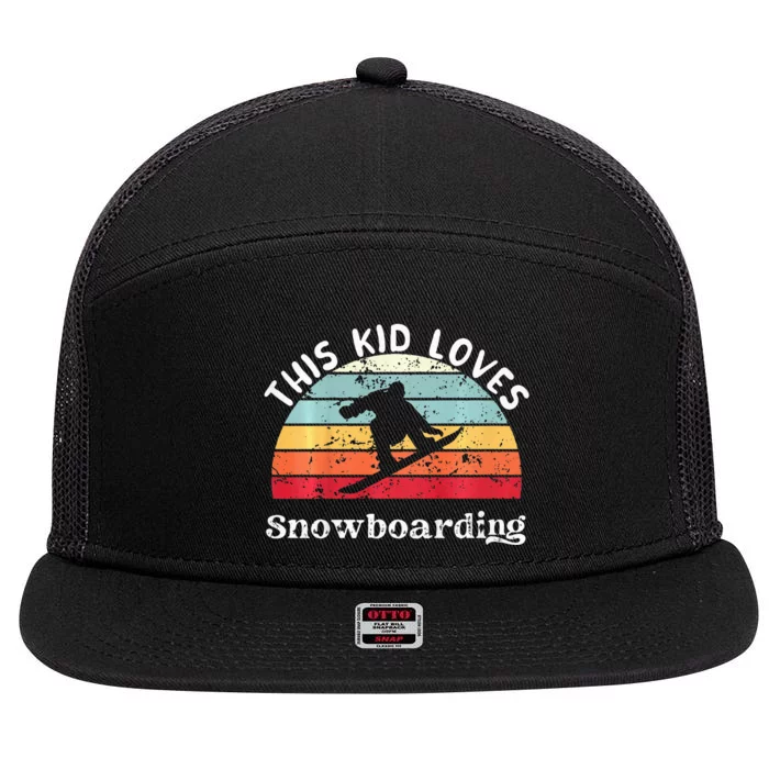 This Loves Snowboarding 7 Panel Mesh Trucker Snapback Hat