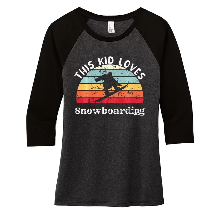 This Loves Snowboarding Women's Tri-Blend 3/4-Sleeve Raglan Shirt