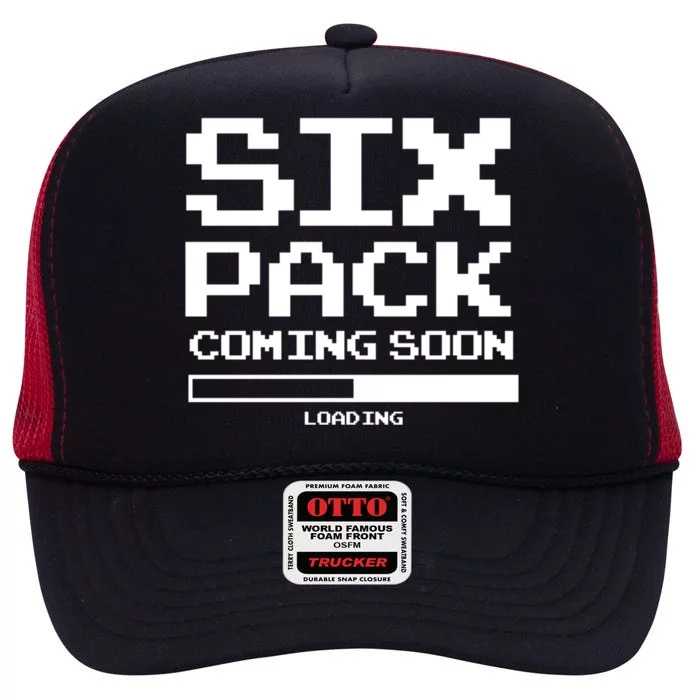 Trendy Loading Six Pack Coming Soon Gift High Crown Mesh Trucker Hat