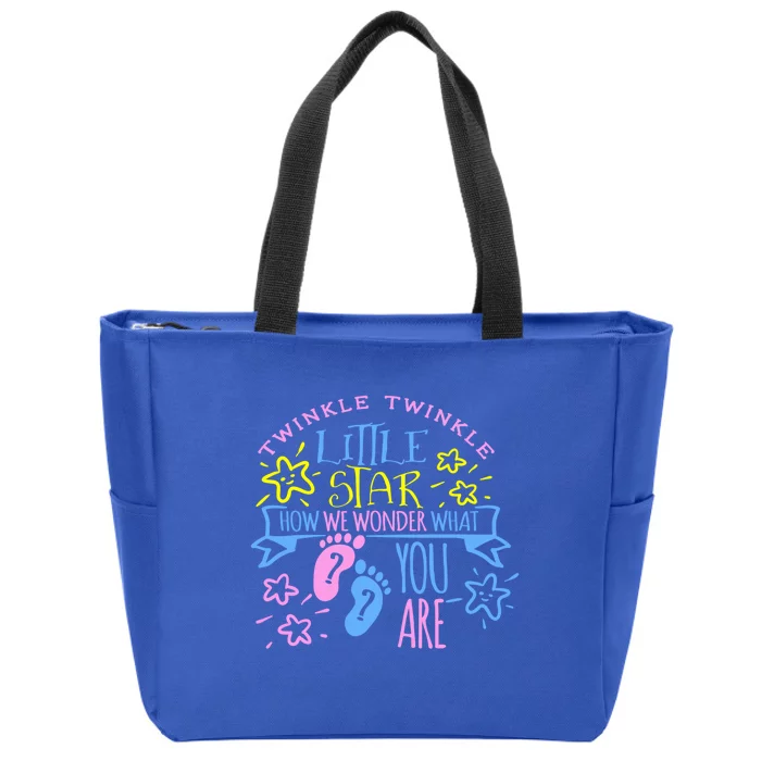 Twinkle Little Star How We Wonder What You Are Gender Reveal Gift Zip Tote Bag