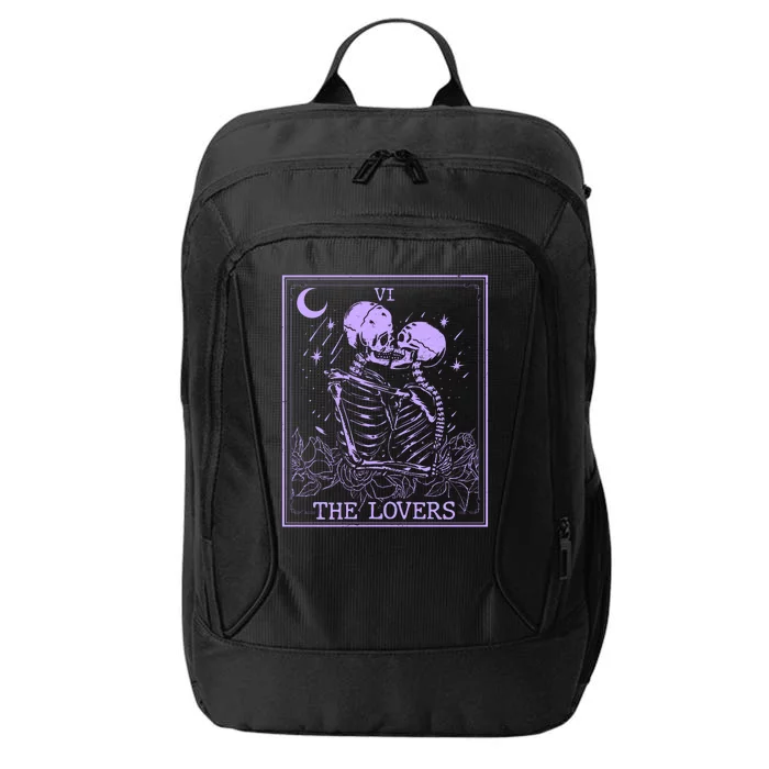 The Lovers Skeleton Tarot Card VI Vintage Halloween City Backpack