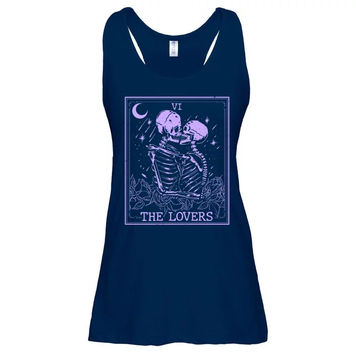 The Lovers Skeleton Tarot Card VI Vintage Halloween Ladies Essential Flowy Tank