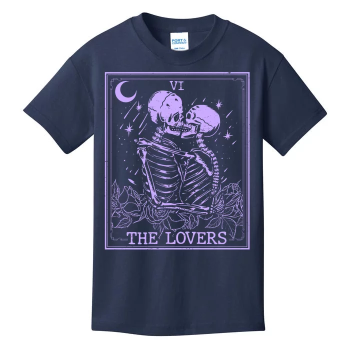 The Lovers Skeleton Tarot Card VI Vintage Halloween Kids T-Shirt