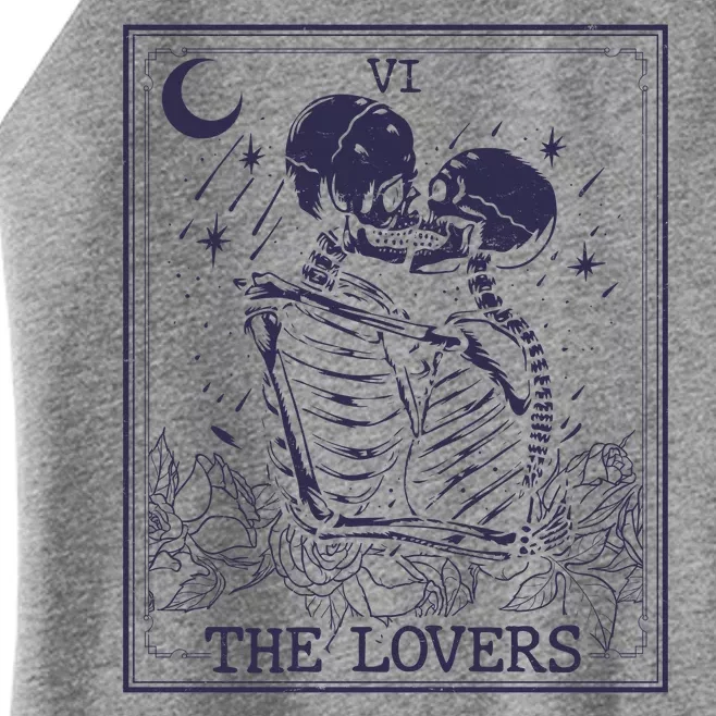 The Lovers Skeleton Tarot Card VI Vintage Halloween Women’s Perfect Tri Rocker Tank