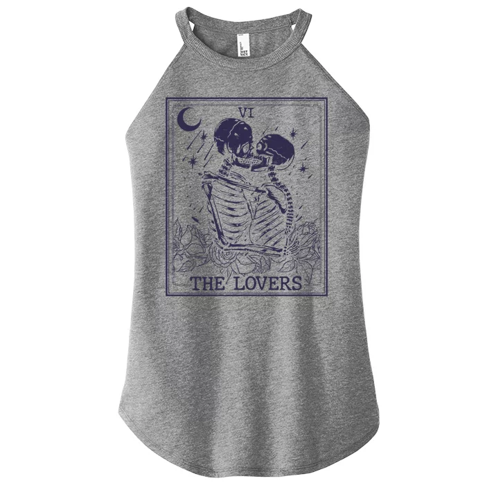 The Lovers Skeleton Tarot Card VI Vintage Halloween Women’s Perfect Tri Rocker Tank