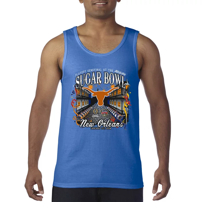 Texas Longhorns Sugar Bowl 2024 CFP Semi Football NOLA Tank Top