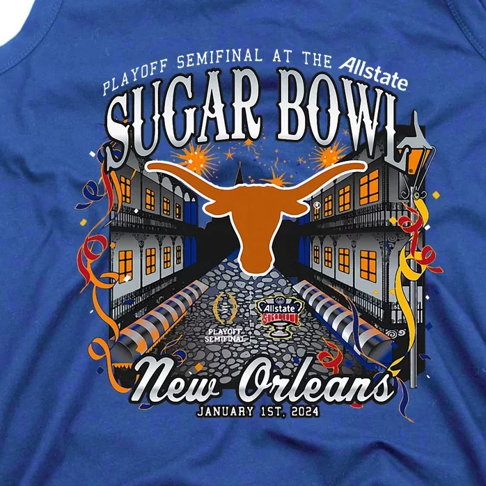 Texas Longhorns Sugar Bowl 2024 CFP Semi Football NOLA Tank Top