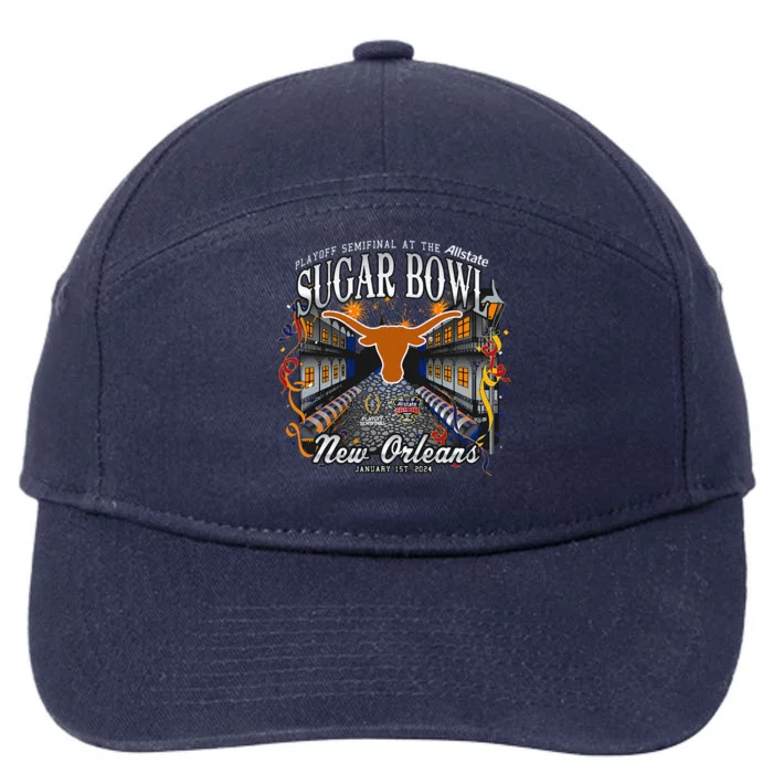 Texas Longhorns Sugar Bowl 2024 CFP Semi Football NOLA 7-Panel Snapback Hat