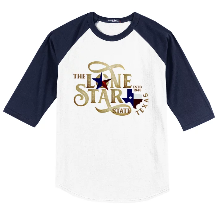 The Lone Star State Texas Logo Baseball Sleeve Shirt