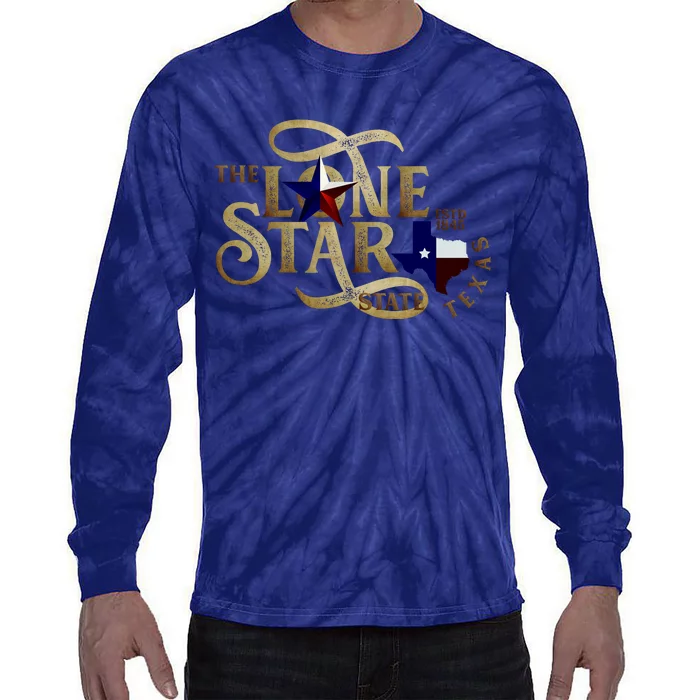 The Lone Star State Texas Logo Tie-Dye Long Sleeve Shirt