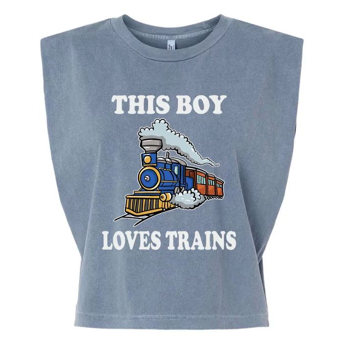 This Loves Trains Gift Train Wagon Lover Gifts Garment-Dyed Women's Muscle Tee