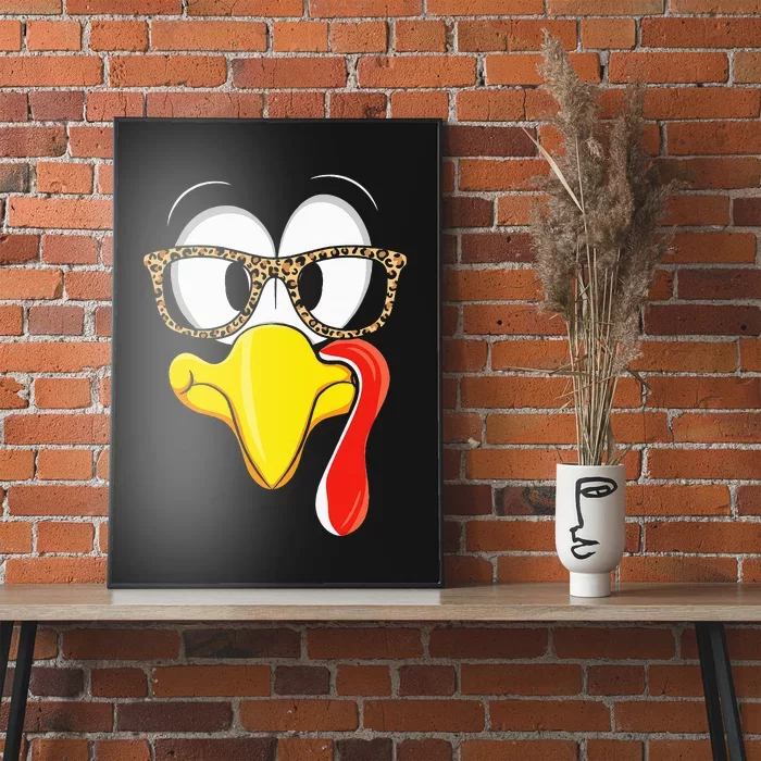 Thanksgiving Leopard Turkey Face Celebration Poster