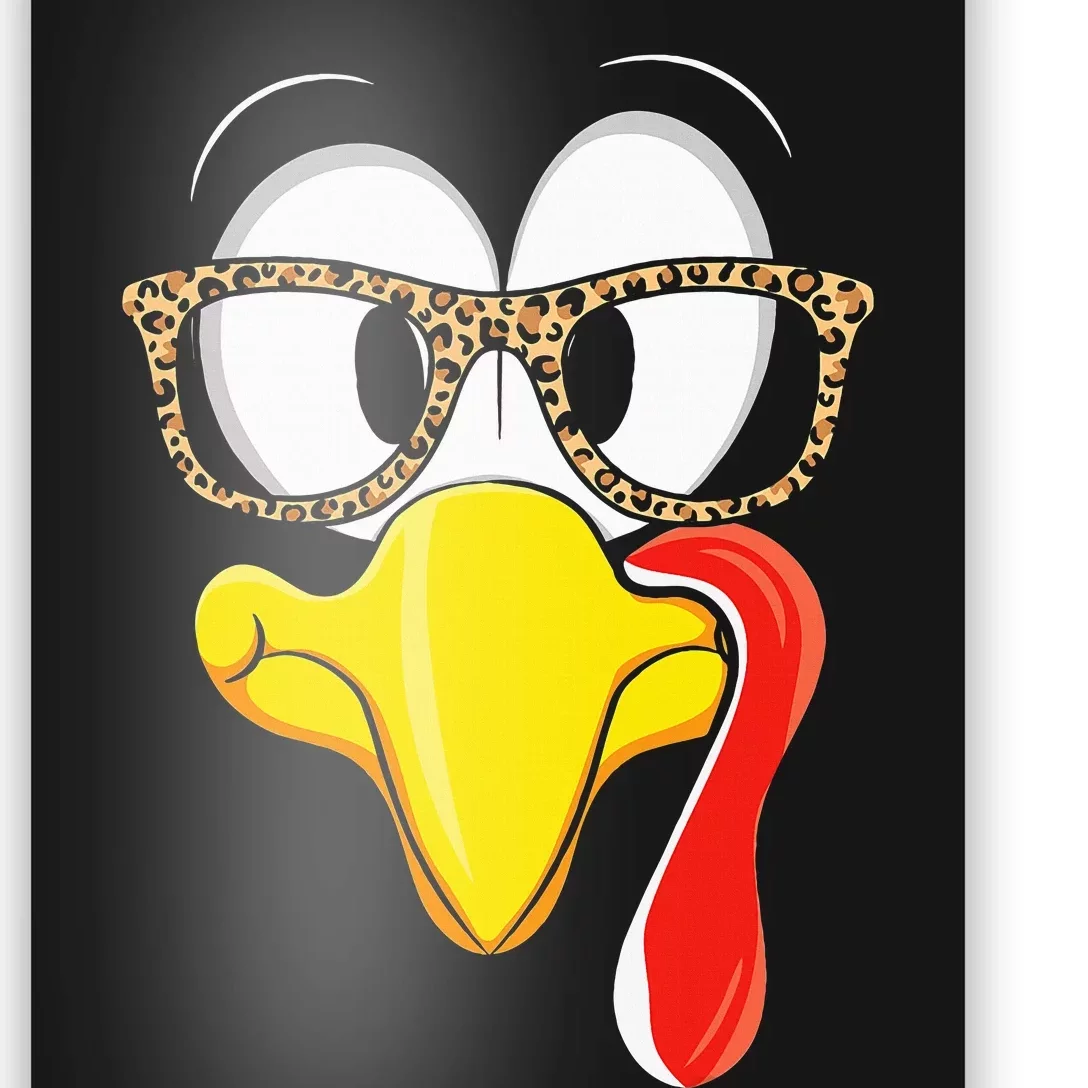 Thanksgiving Leopard Turkey Face Celebration Poster