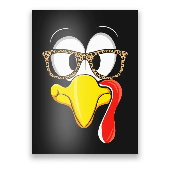 Thanksgiving Leopard Turkey Face Celebration Poster