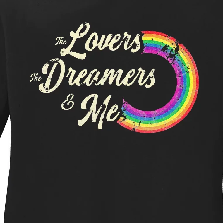 The Lovers The Dreamers And Me Rainbow Ladies Long Sleeve Shirt