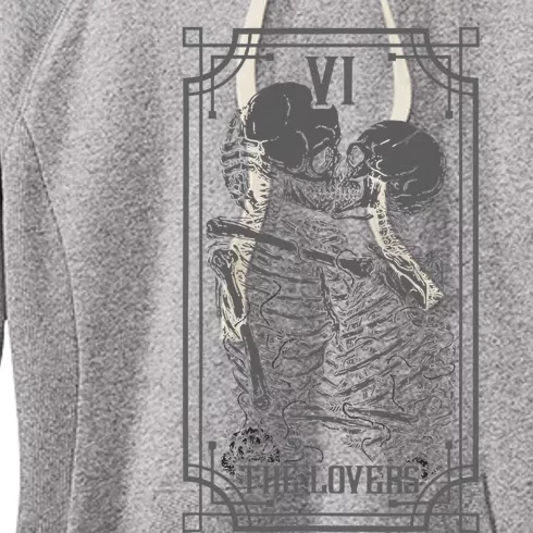 The Lovers Tarot Card Goth Skull Halloween Gothic Women's Fleece Hoodie