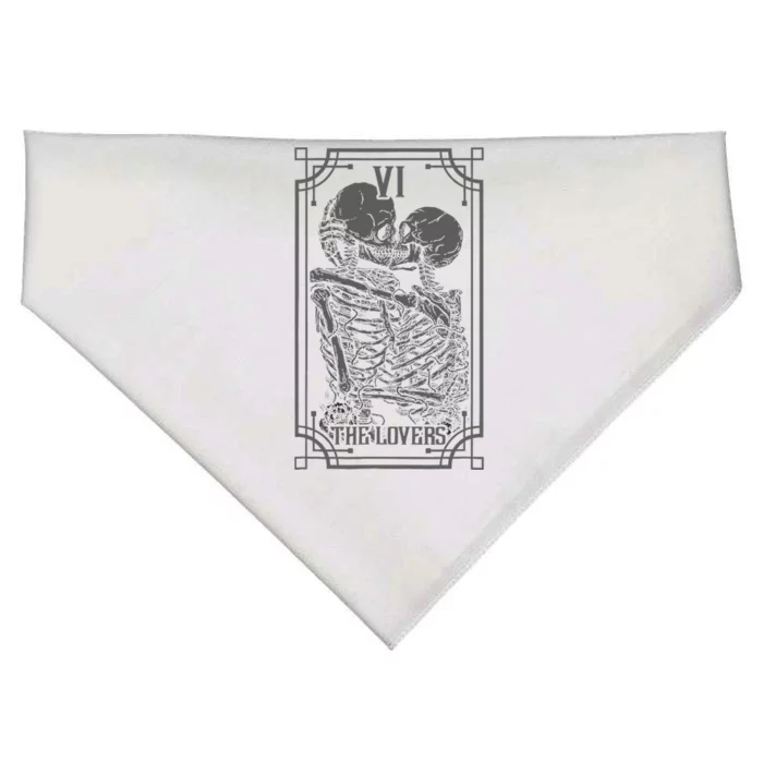 The Lovers Tarot Card Goth Skull Halloween Gothic USA-Made Doggie Bandana