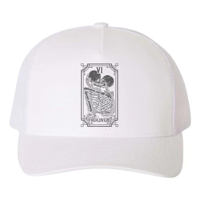 The Lovers Tarot Card Goth Skull Halloween Gothic Yupoong Adult 5-Panel Trucker Hat