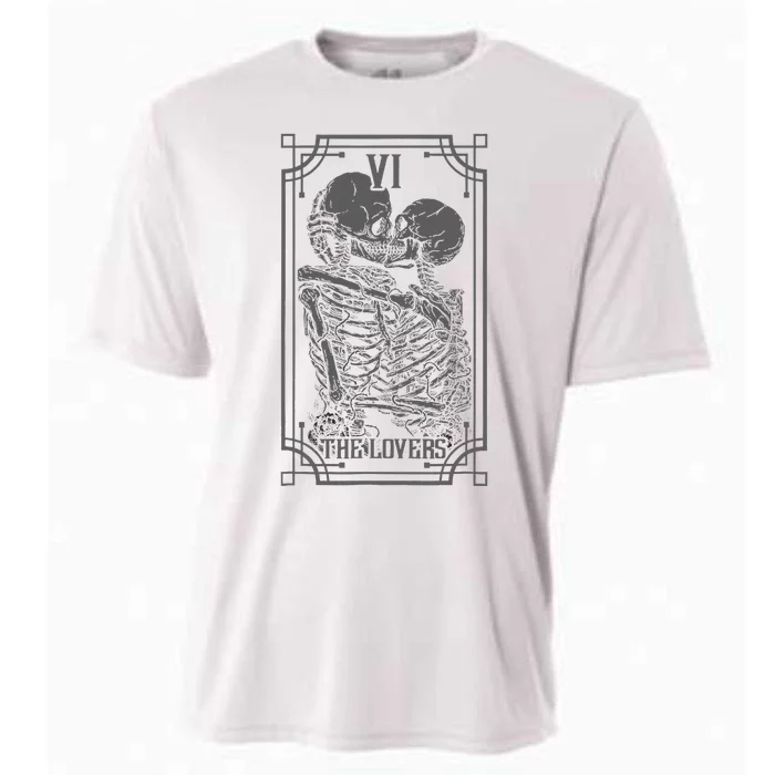 The Lovers Tarot Card Goth Skull Halloween Gothic Cooling Performance Crew T-Shirt