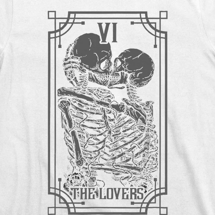 The Lovers Tarot Card Goth Skull Halloween Gothic T-Shirt