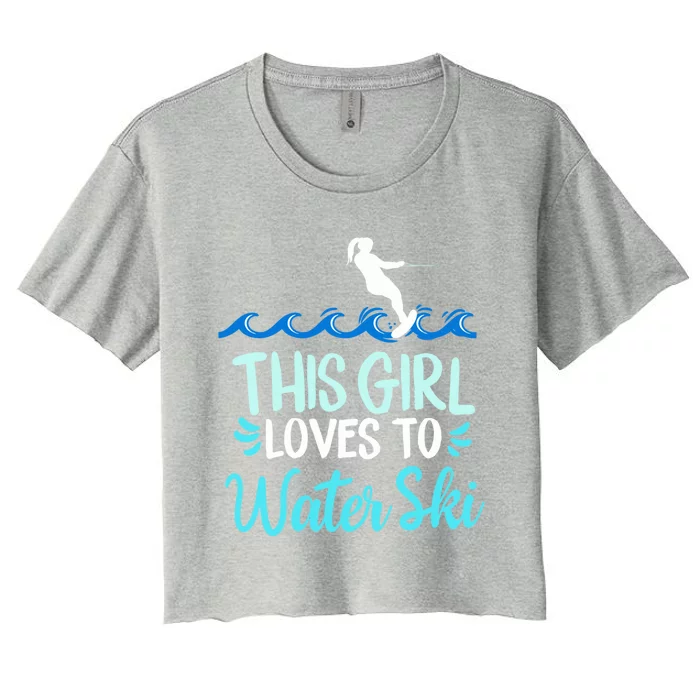 This Loves To Water Ski Meaningful Gift Women's Crop Top Tee