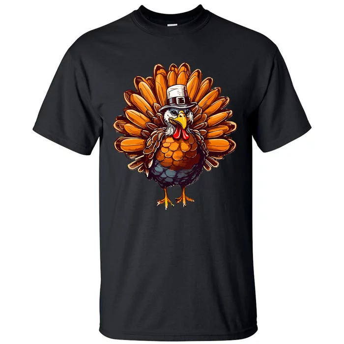 Thanksgiving Leopard Turkey Thanksgiving Autumn Fall season Tall T-Shirt