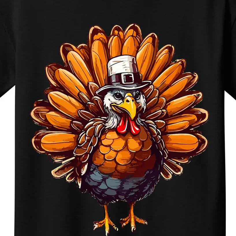 Thanksgiving Leopard Turkey Thanksgiving Autumn Fall season Kids T-Shirt