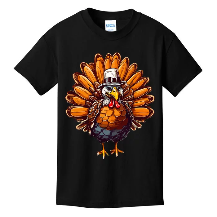 Thanksgiving Leopard Turkey Thanksgiving Autumn Fall season Kids T-Shirt