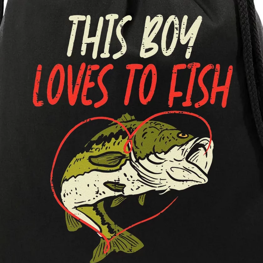 This Loves To Fish Bass Fishing Family Matching Gift Drawstring Bag